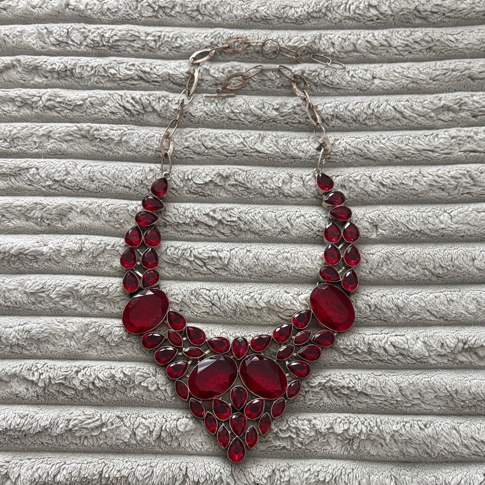 Elegant Red Gemstone Necklace